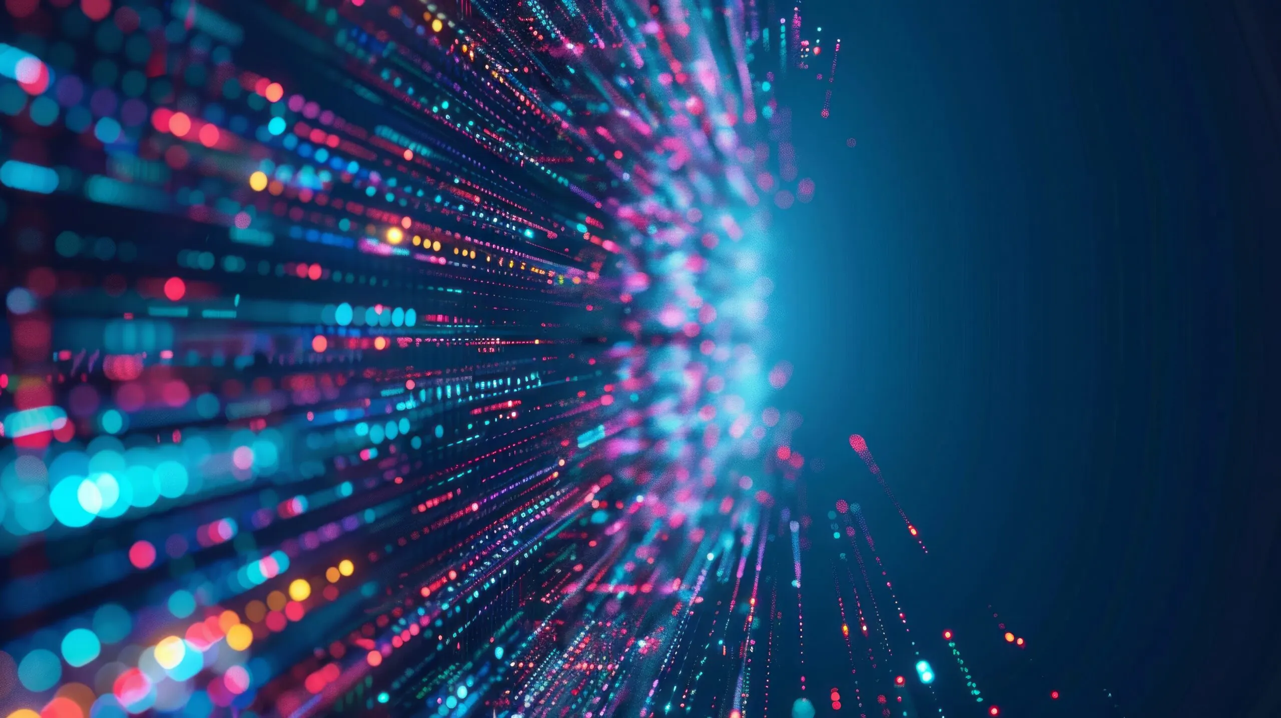 Flux lumineux représentant la circulation de données en Big Data et intelligence artificielle